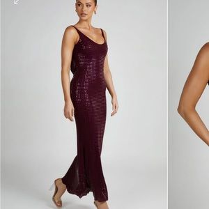 Meshki Pam Square Diamante Maxi Dress in size small. NEVER WORN. Perfect as is!